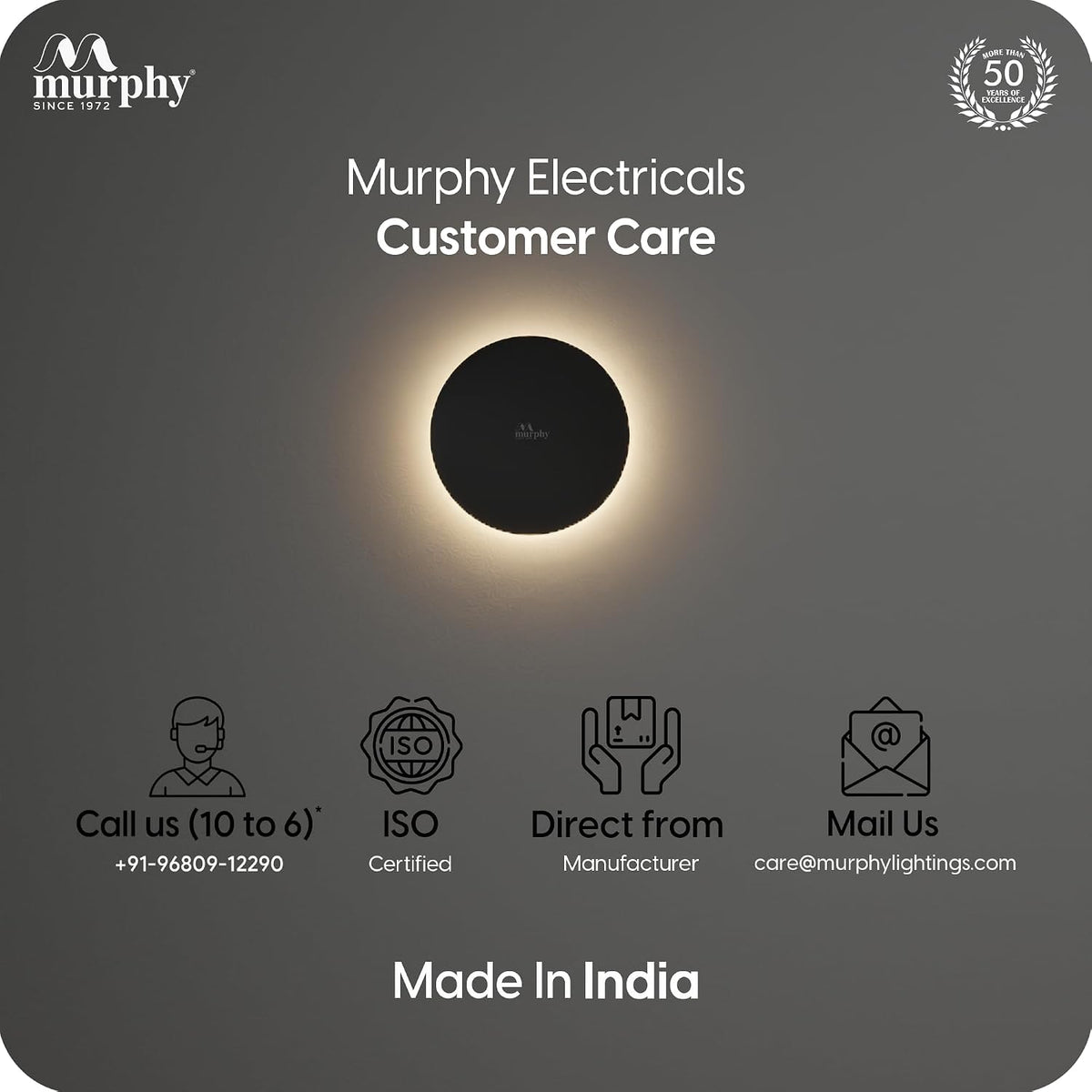 Murphy 6W Black Moon LED Wall Lamp