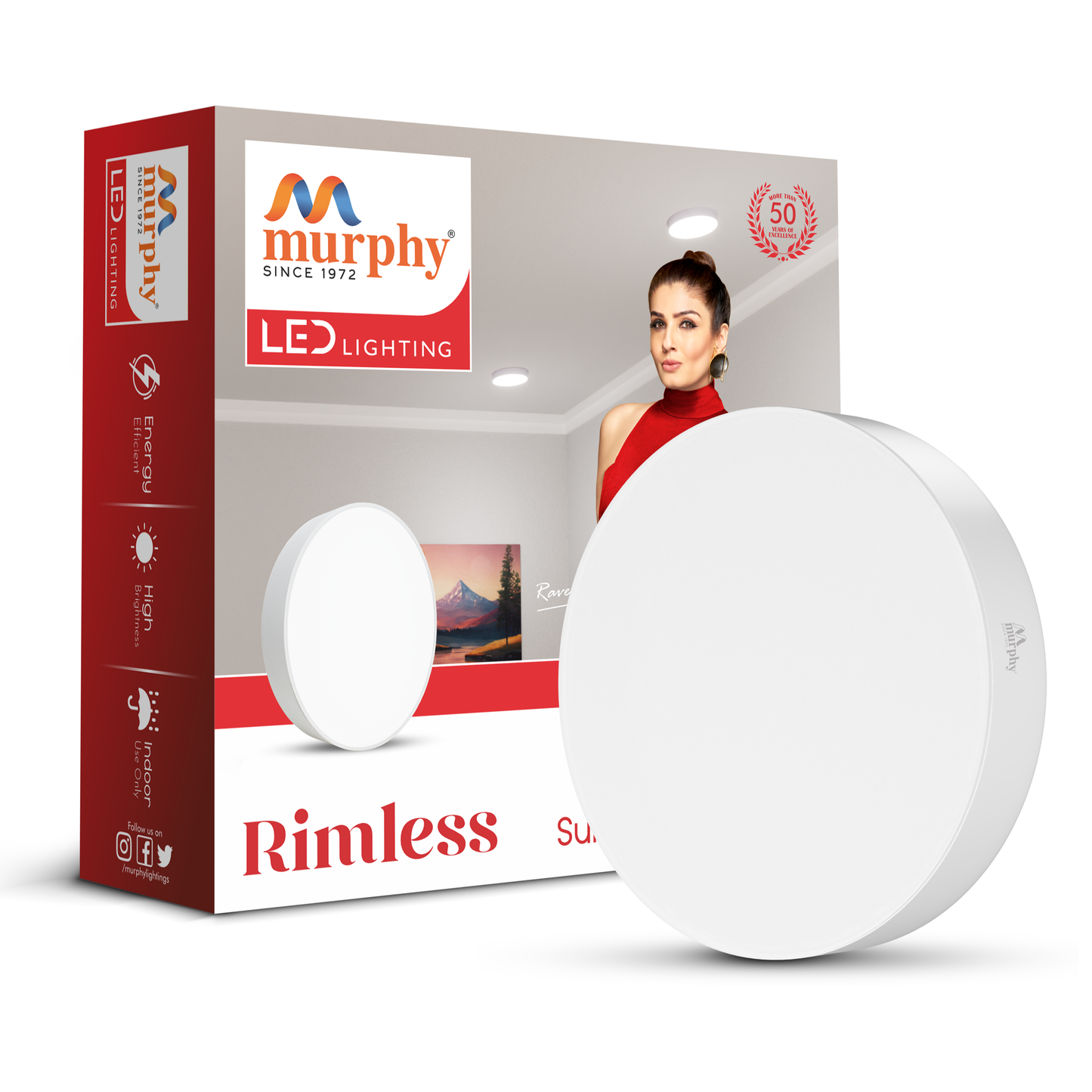 Murphy 18W Rimless Round Surface Panel Light