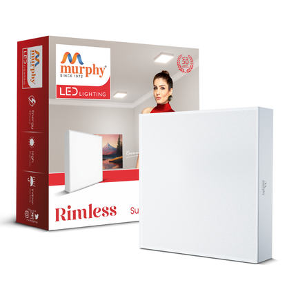 Murphy 18W Rimless Square Surface Panel Light