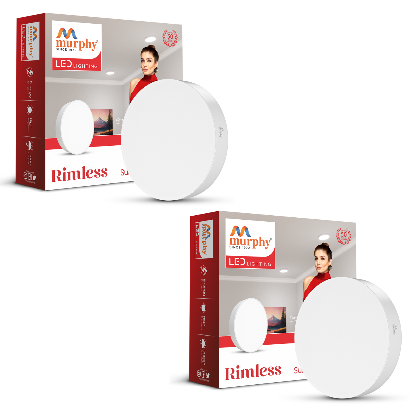 Murphy 18W Rimless Round Surface Panel Light