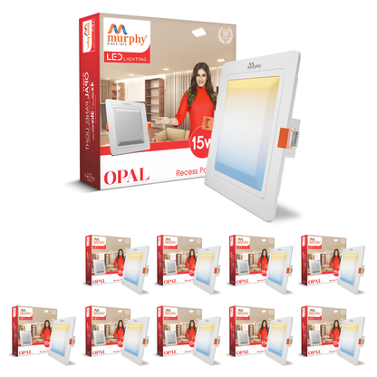 Murphy 15W OPAL 3-IN-1 Color Changing Square Recess Panel Light : CW+WW+NW
