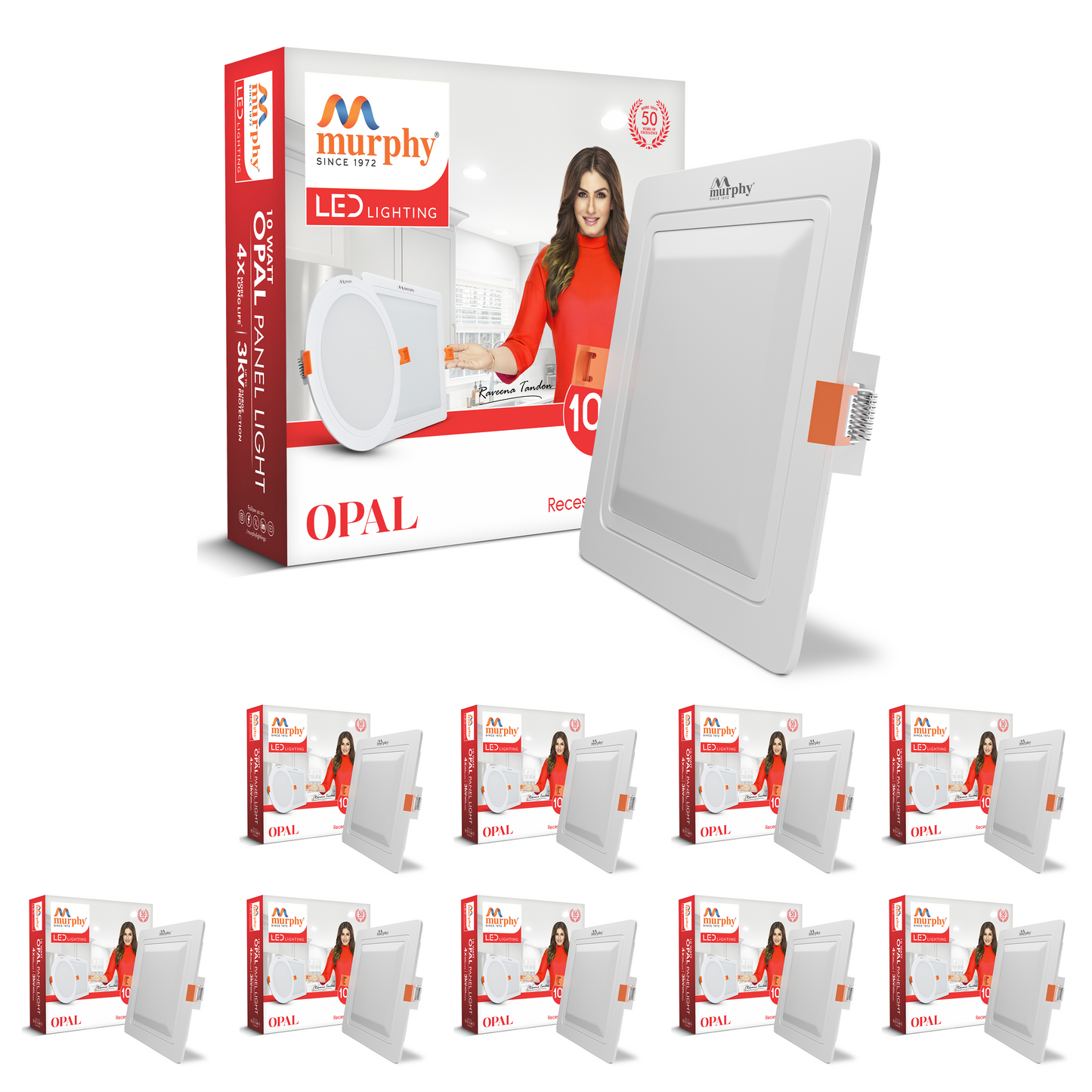 Murphy 10W OPAL Square Recess Panel Light