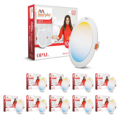 Murphy 10W OPAL 3-IN-1 Color Changing Round Recess Panel Light : CW+WW+NW