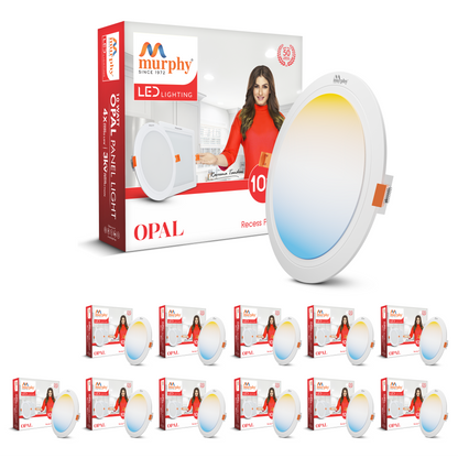 Murphy 10W OPAL 3-IN-1 Color Changing Round Recess Panel Light : CW+WW+NW