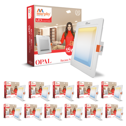 Murphy 15W OPAL 3-IN-1 Color Changing Square Recess Panel Light : CW+WW+NW