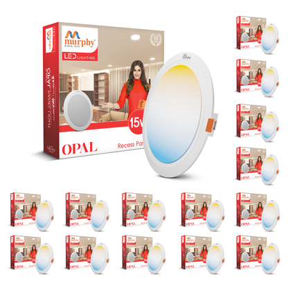 Murphy 15W OPAL 3-IN-1 Color Changing Round Recess Panel Light : CW+WW+NW