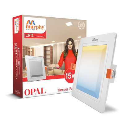 Murphy 15W OPAL 3-IN-1 Color Changing Square Recess Panel Light : CW+WW+NW