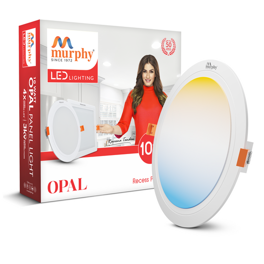 Murphy 10W OPAL 3-IN-1 Color Changing Round Recess Panel Light : CW+WW+NW