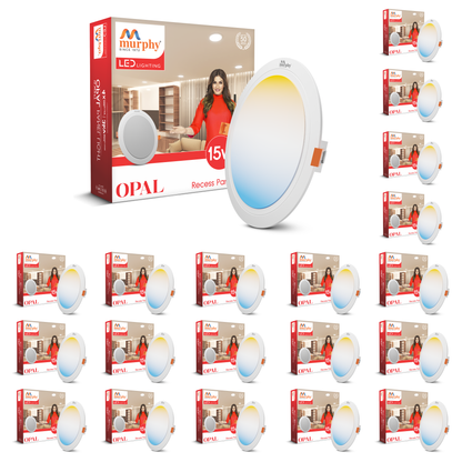 Murphy 15W OPAL 3-IN-1 Color Changing Round Recess Panel Light : CW+WW+NW