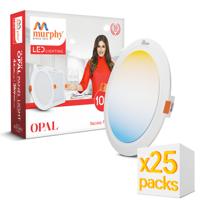 Murphy 10W OPAL 3-IN-1 Color Changing Round Recess Panel Light : CW+WW+NW