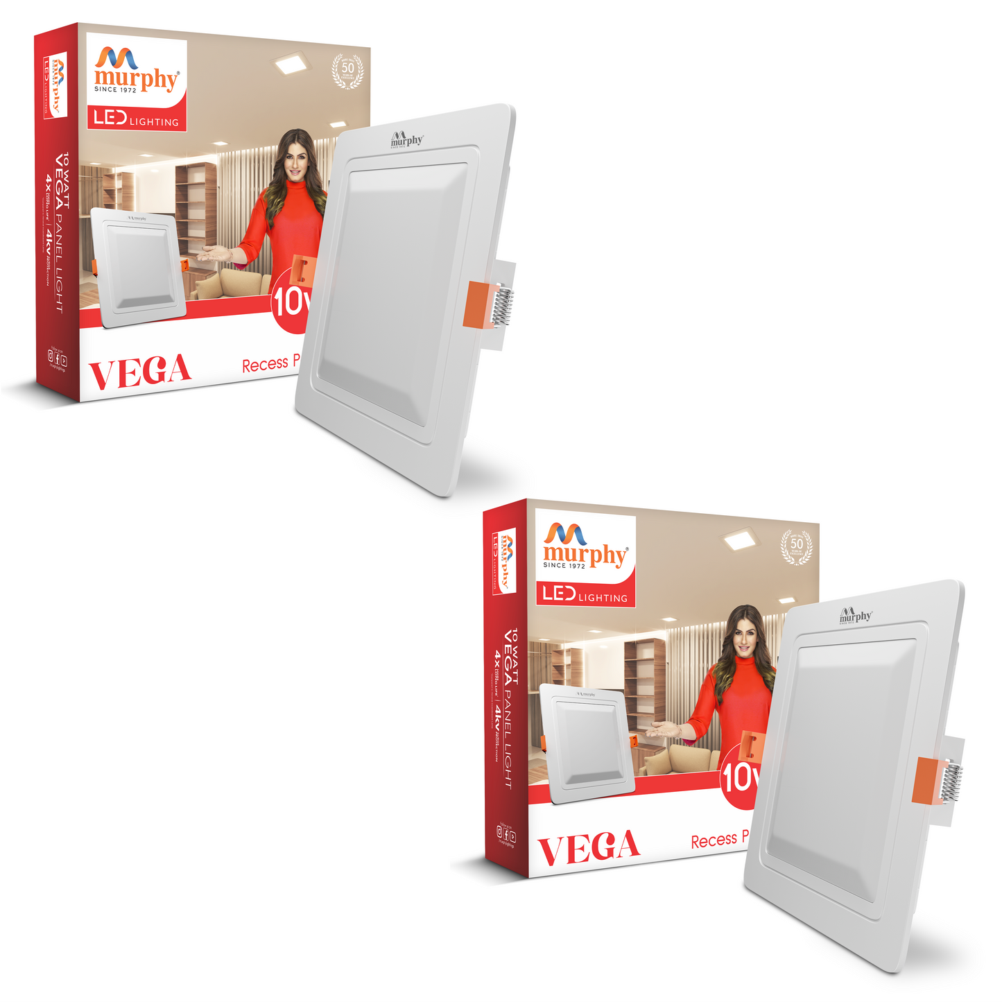 Murphy 10W Vega Square Recess Panel Light