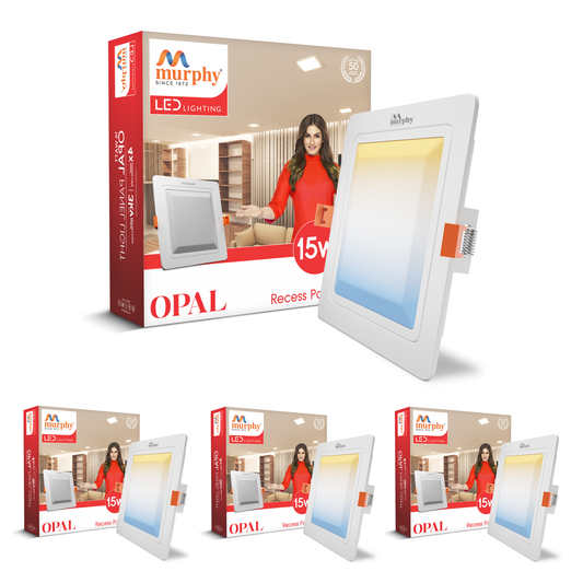 Murphy 15W OPAL 3-IN-1 Color Changing Square Recess Panel Light : CW+WW+NW
