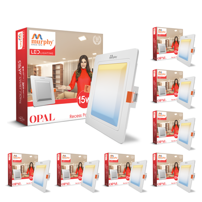 Murphy 15W OPAL 3-IN-1 Color Changing Square Recess Panel Light : CW+WW+NW