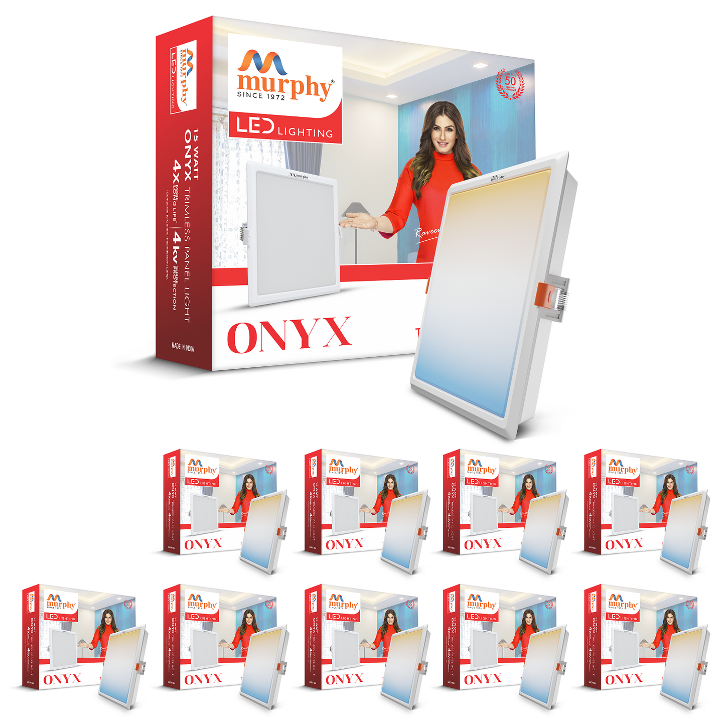 Murphy 15W Trimless 3 Color Changing Square Recess Panel Light