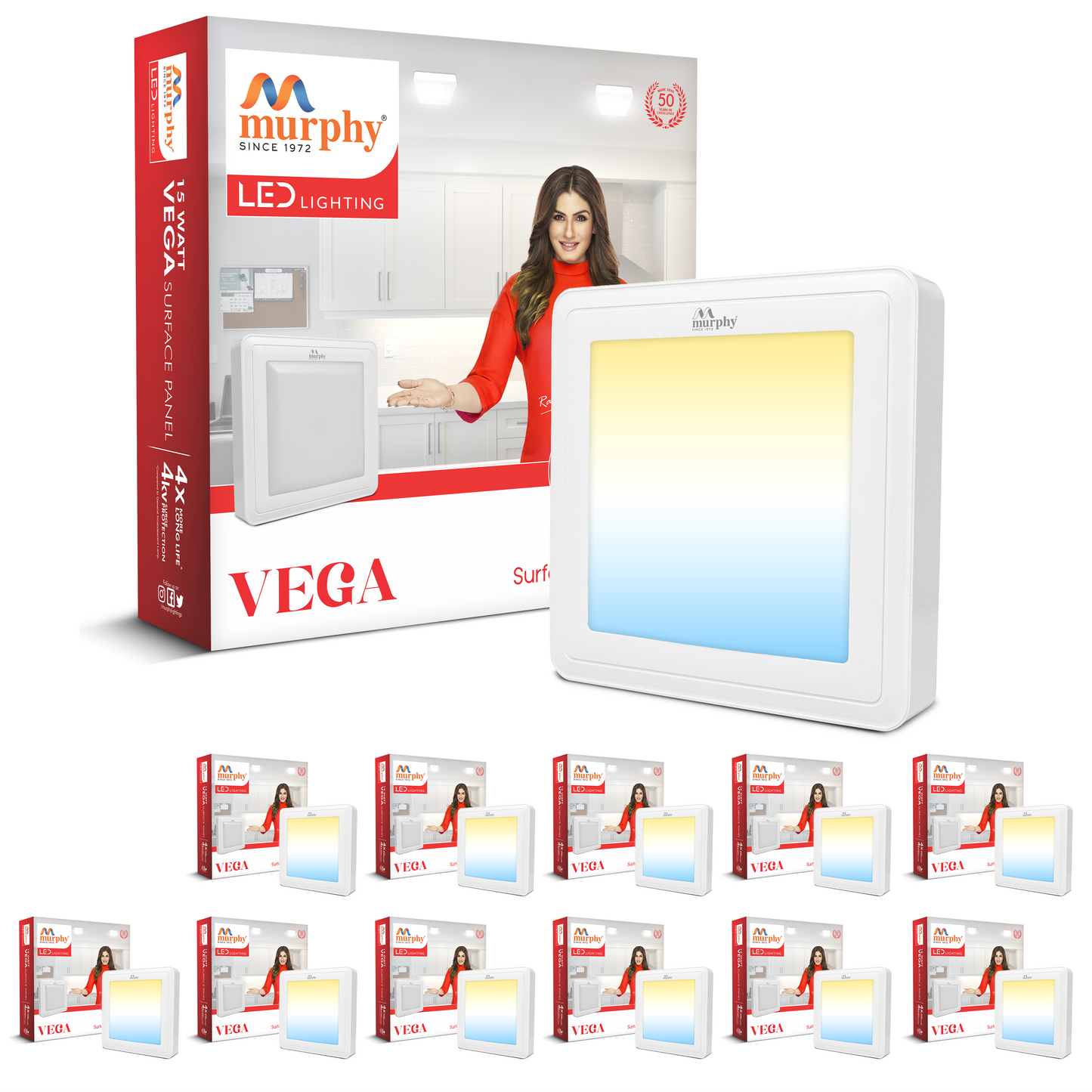Murphy 15W Vega Color Changing Square Surface Panel Light