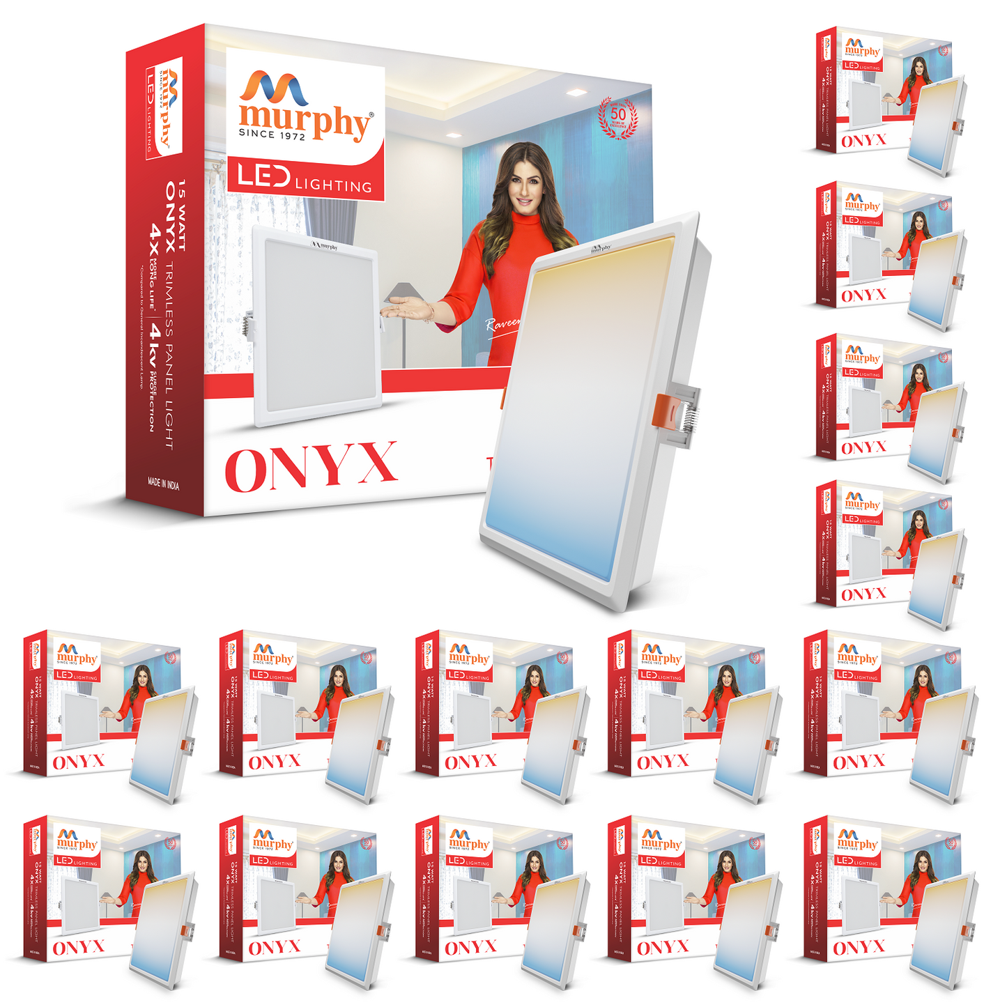 Murphy 15W Trimless 3 Color Changing Square Recess Panel Light