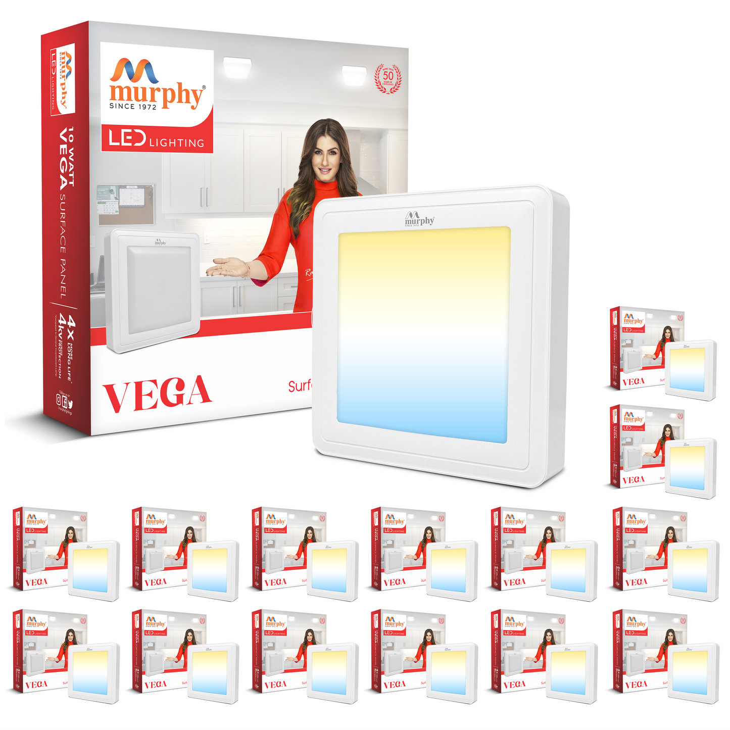 Murphy 10W Vega Color Changing Square Surface Panel Light