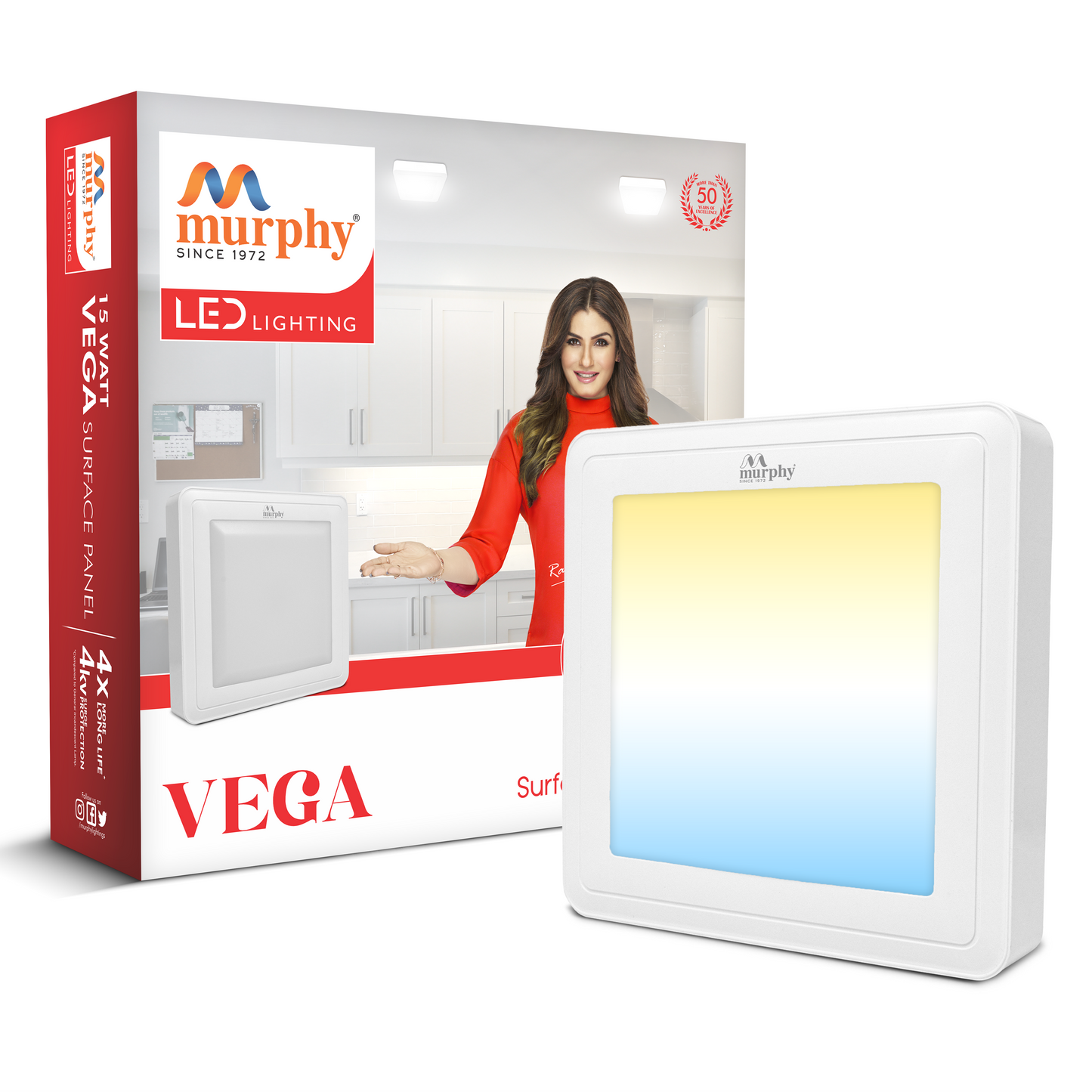 Murphy 15W Vega Color Changing Square Surface Panel Light
