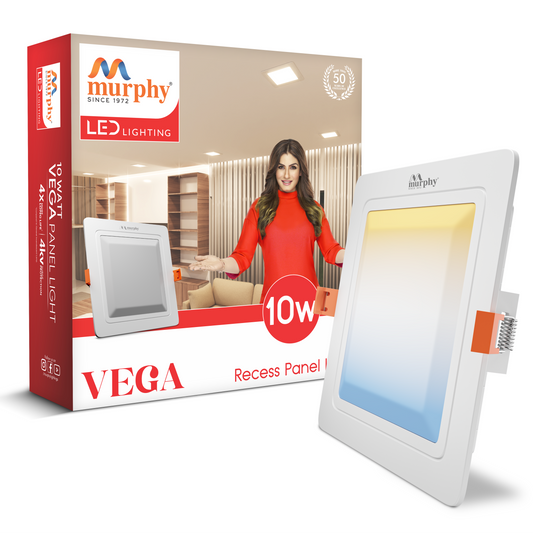 Murphy 10W Vega 3 Color Changing Square Recess Panel Light : CW+WW+NW