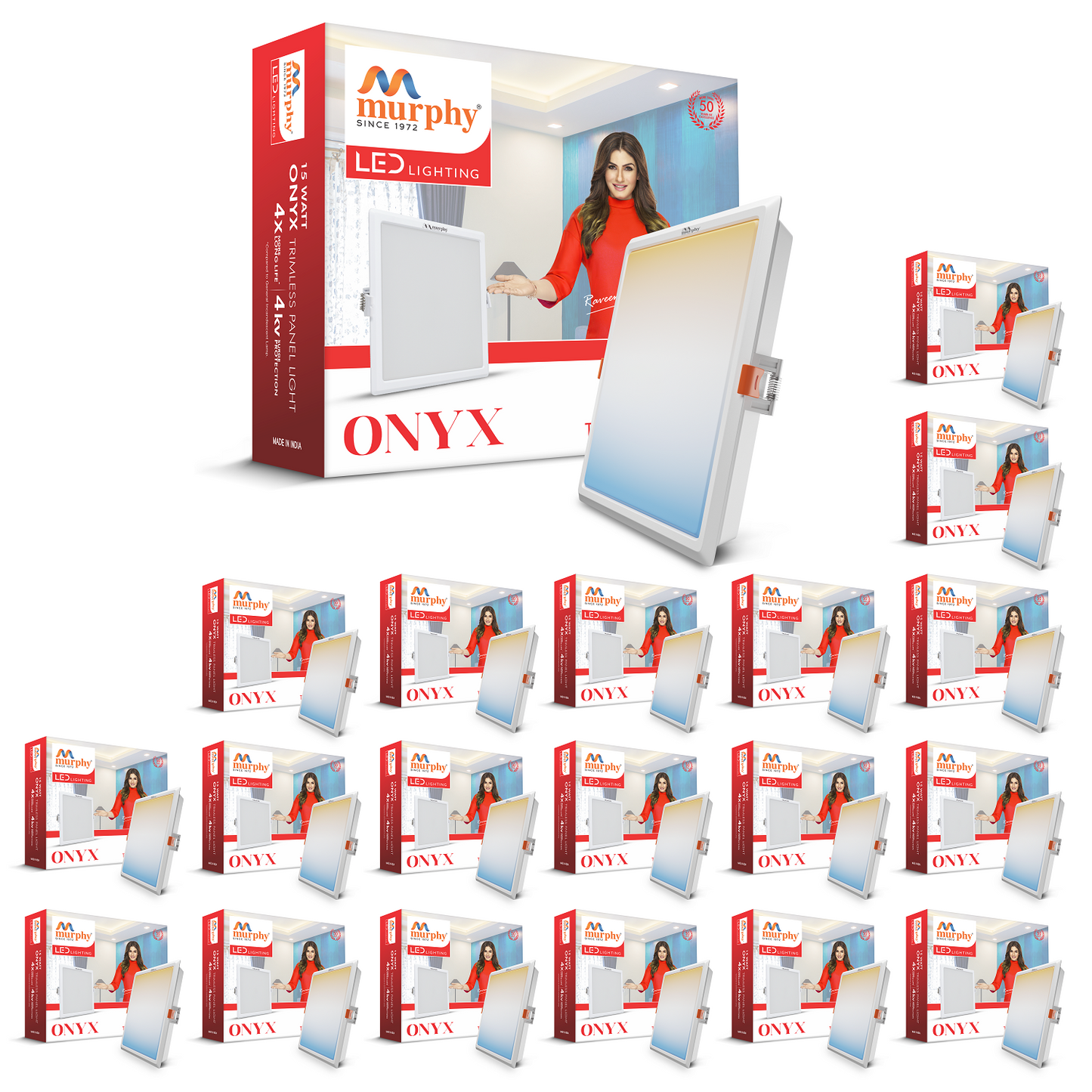 Murphy 15W Trimless 3 Color Changing Square Recess Panel Light