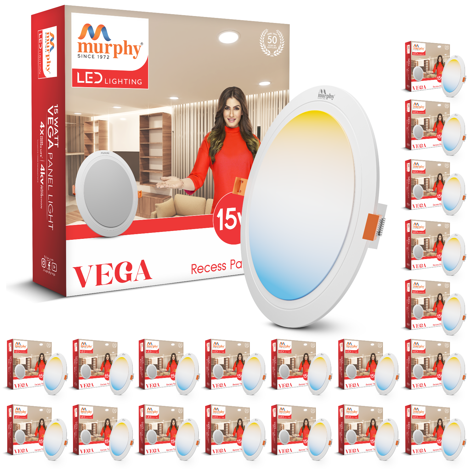Murphy Vega 15W LED Panel Light | 3-in-1 Colour Adjustable