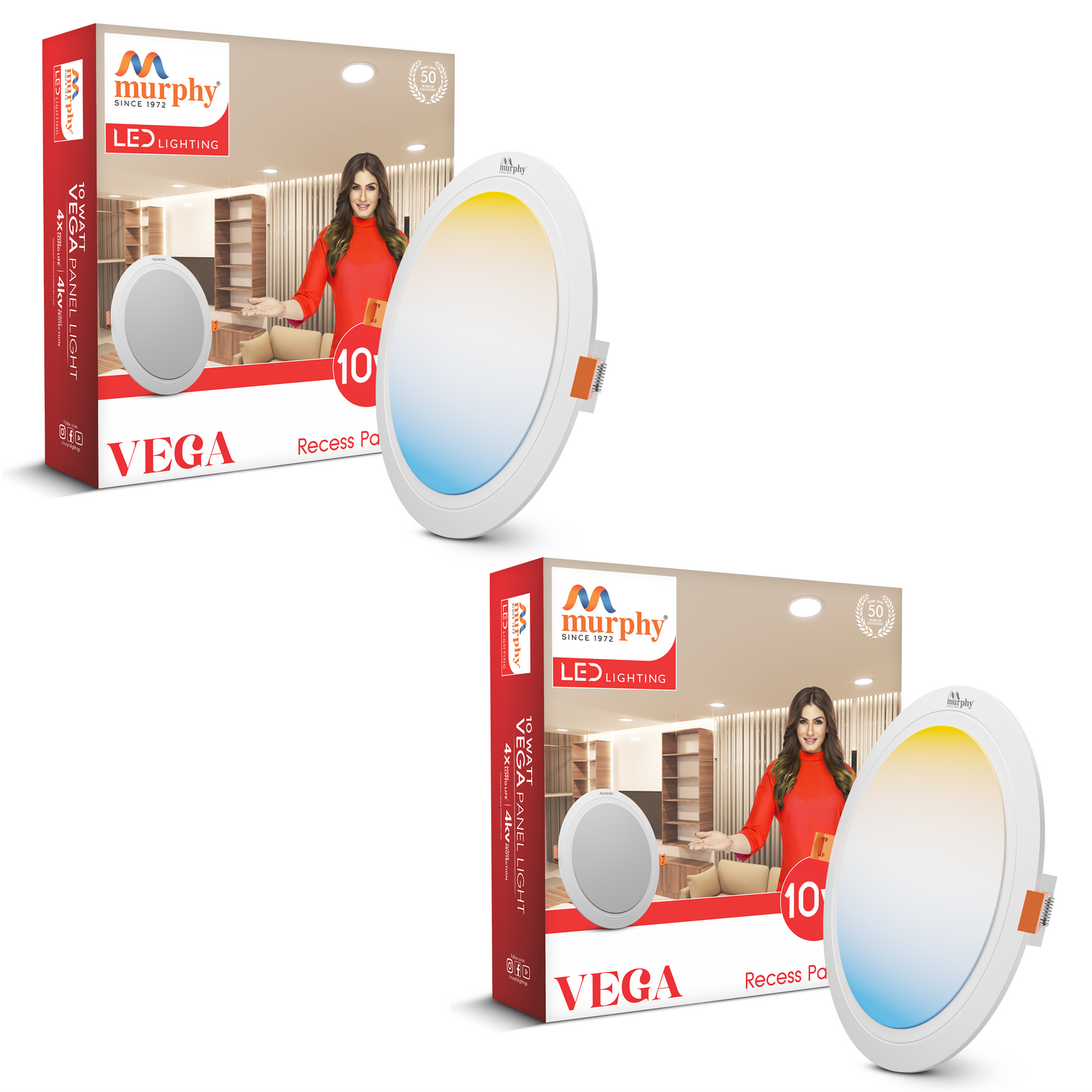 Murphy 10W Vega 3-IN-1 Color Changing Round Recess Panel Light : CW+WW+NW
