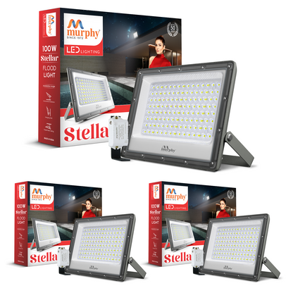 Murphy Steller 100W Led Waterproof with Auto On/Off Day Night Light Sensor Flood Light (Cool White, BIS Approved)