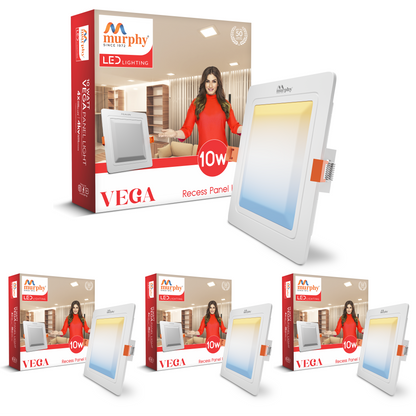 Murphy 10W Vega 3 Color Changing Square Recess Panel Light : CW+WW+NW