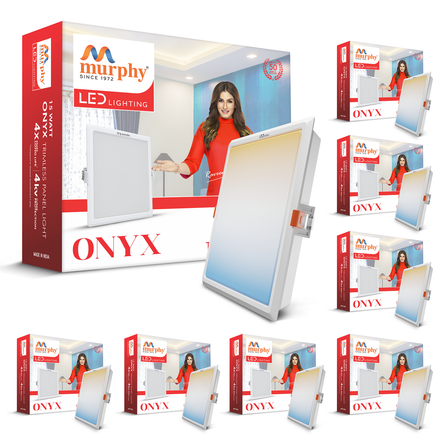 Murphy 15W Trimless 3 Color Changing Square Recess Panel Light