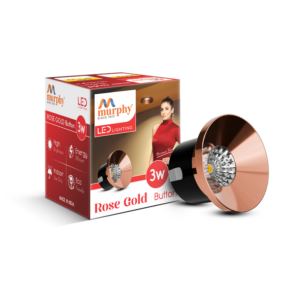 Murphy 3W Rose Gold LED Spot Light | Premium Button Fixture – Murphy ...