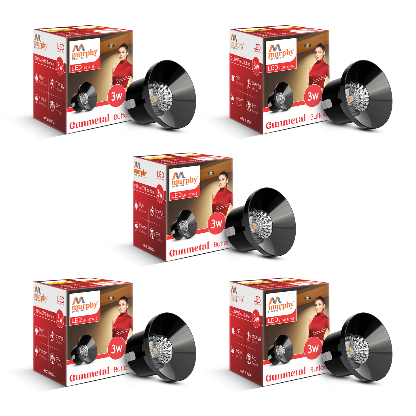 Murphy 3W Gun Metal Button Spot Light