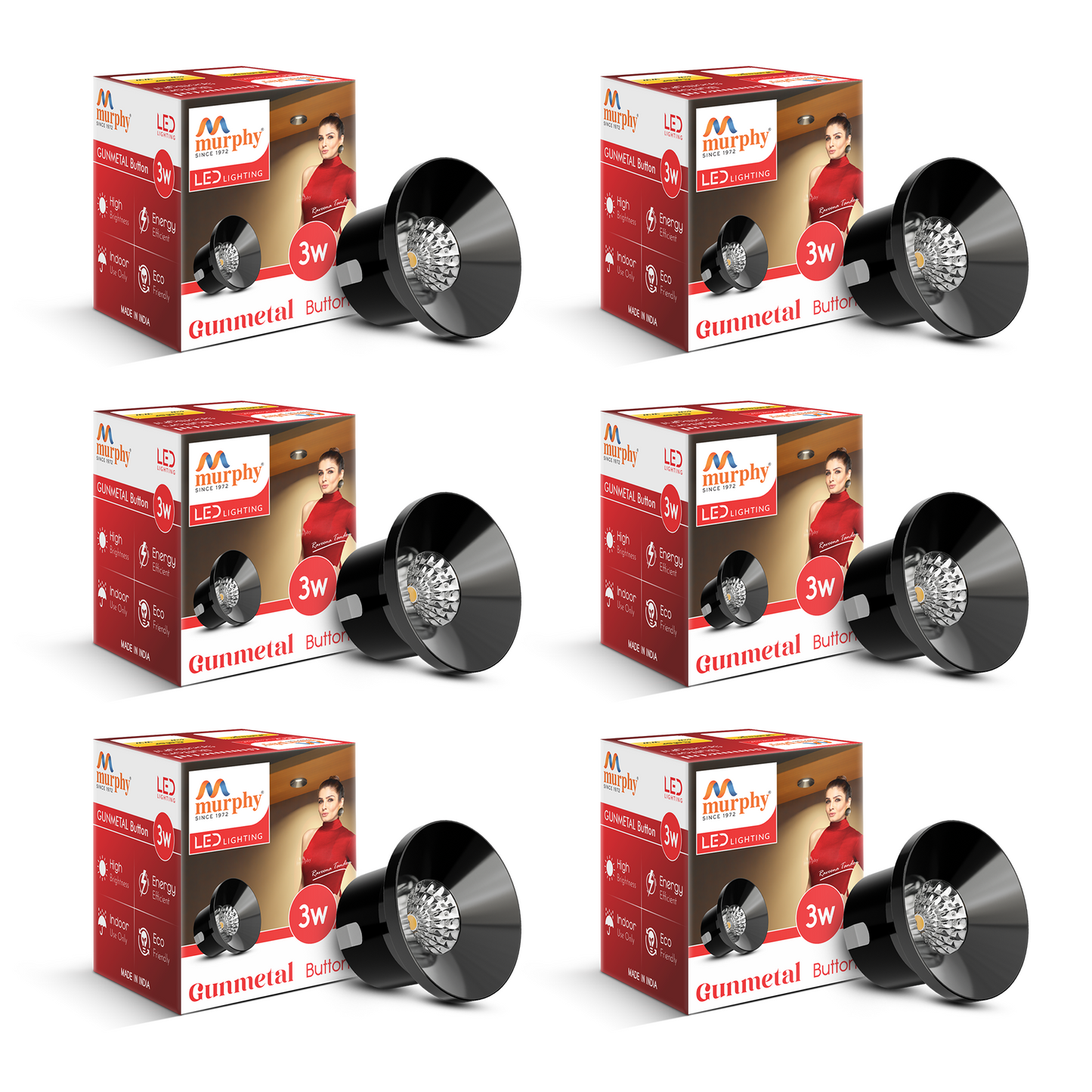 Murphy 3W Gun Metal Button Spot Light