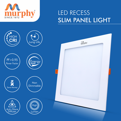 Murphy 22W Slim Square Recess Panel Light