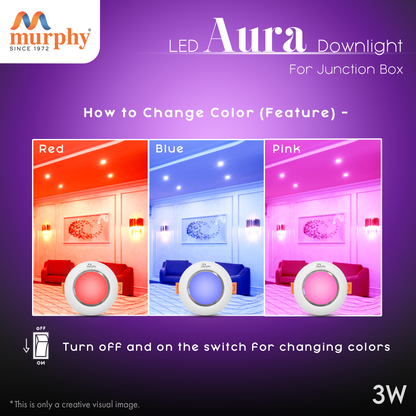 Murphy 3W Aura LED Color Changing Down Light