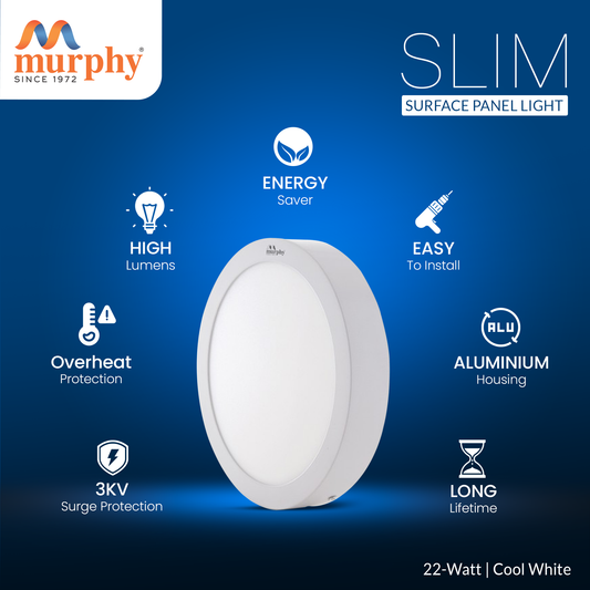 Murphy 22W Slim Round Surface Panel Light