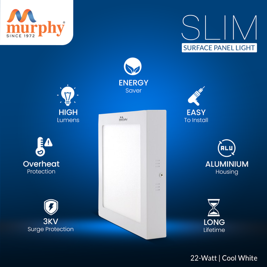 Murphy 22W Slim Square Surface Panel Light