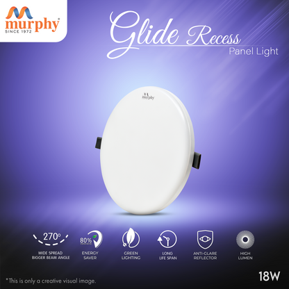 Murphy 18W Glide Round Recess Slider Panel Light