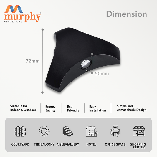 Murphy 6W LED 3Way Wall Light
