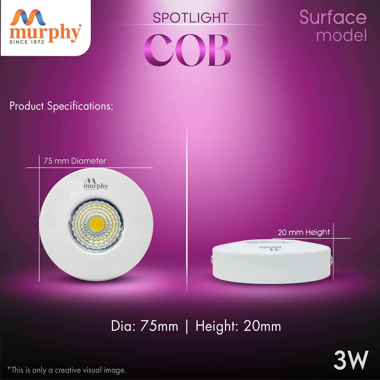 Murphy 3W LED COB Surface Down Light