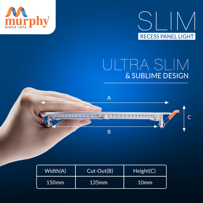 Murphy 12W Slim Square Recess Panel Light