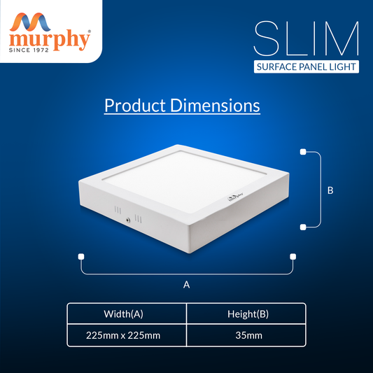 Murphy 22W Slim Square Surface Panel Light
