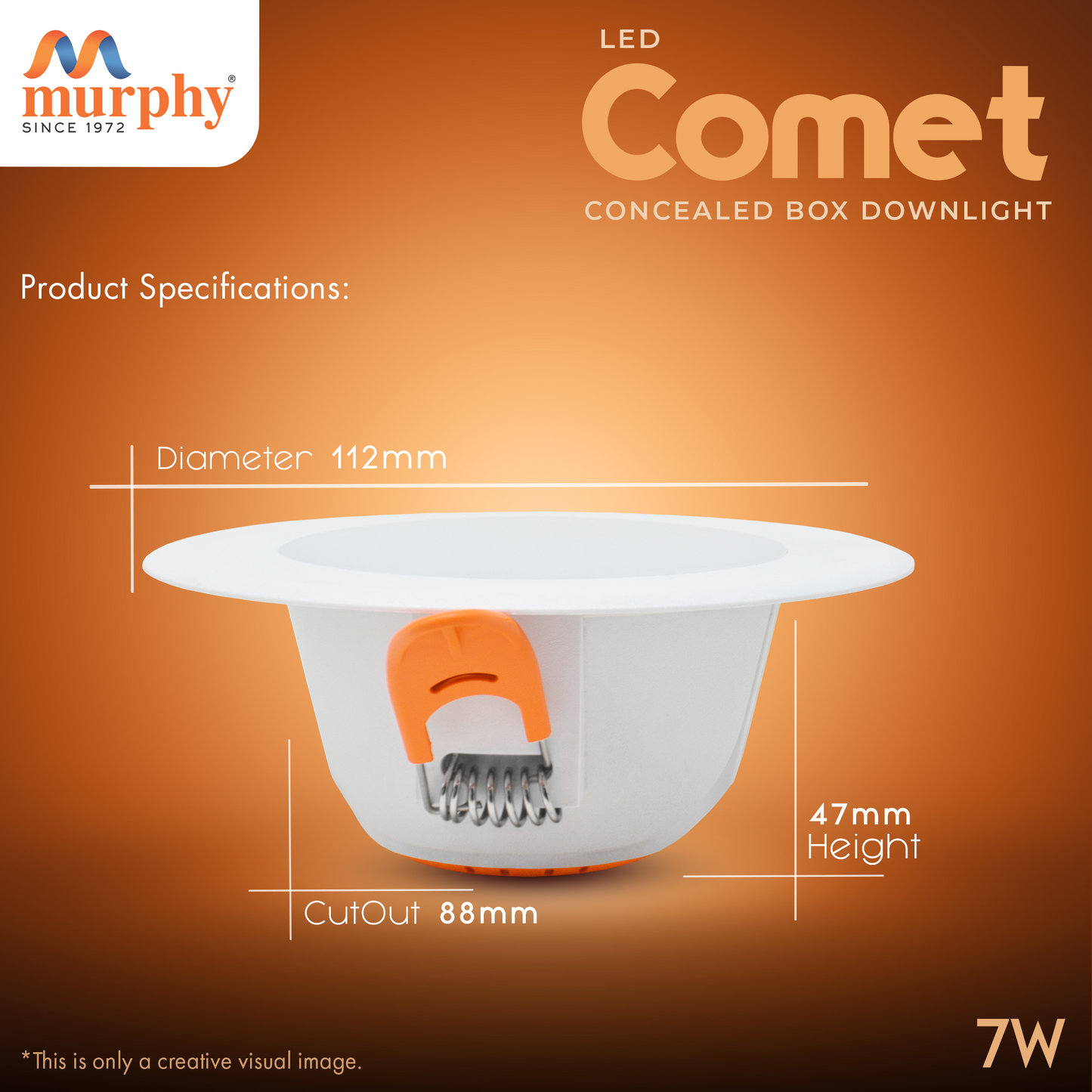 Murphy 7W Comet LED 3-IN-1 Color Changing Down Light : Cool White + Warm White + Natural White