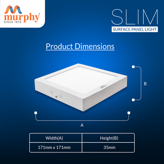 Murphy 15W Slim Square Surface Panel Light