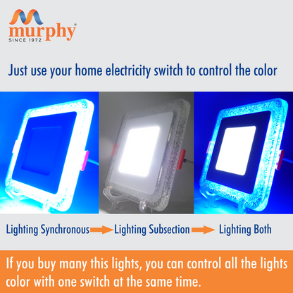 Murphy 3W+3W Bubble LED 2-IN-1 Double Color Square Panel Light