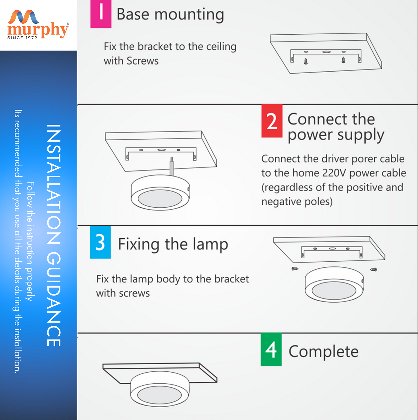 5W CBL Murphy 3-IN-1 Round Surface LED Down Light : CW/WW/NW