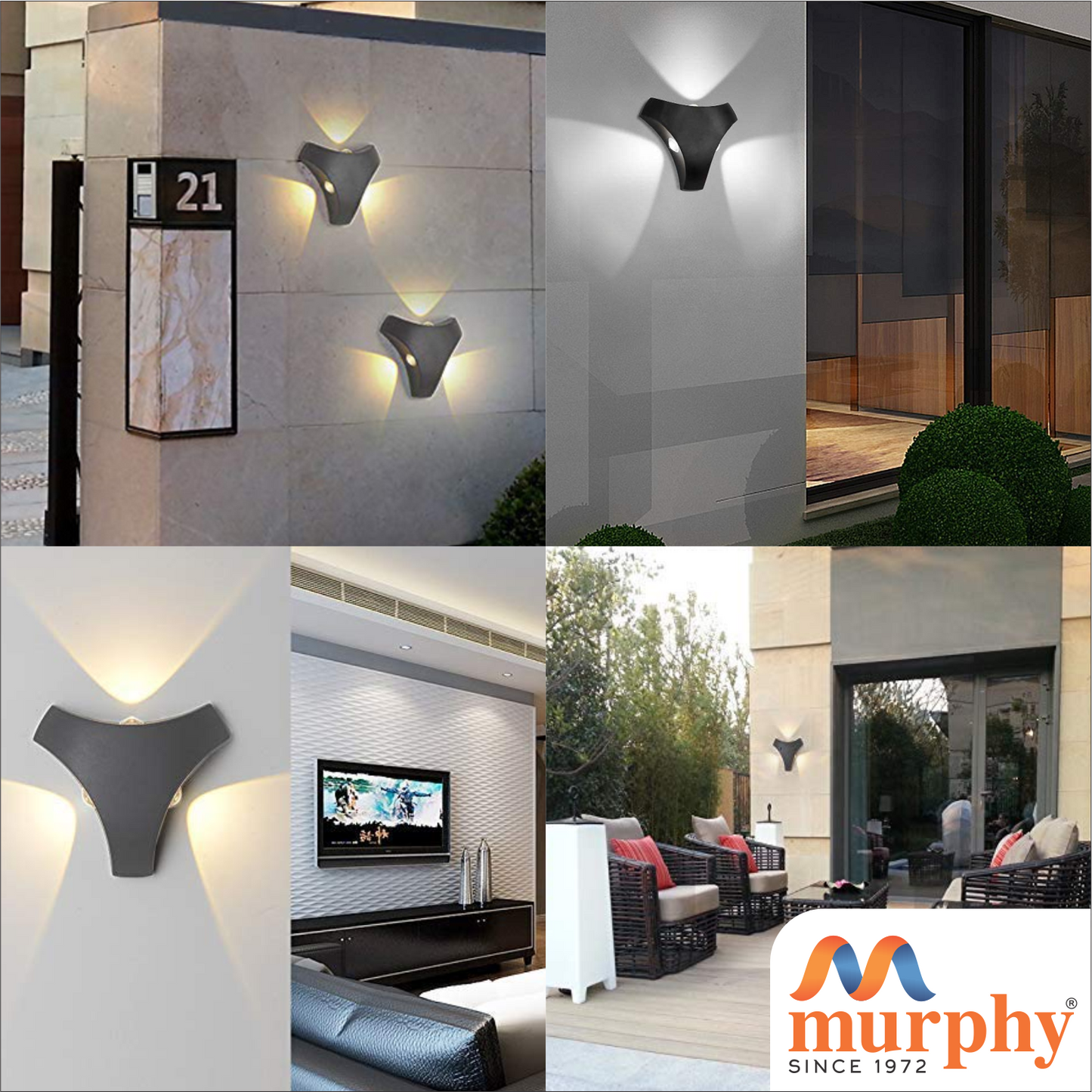 Murphy 6W LED 3Way Wall Light