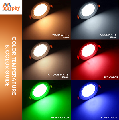 Murphy 7W Comet LED 3-IN-1 Color Changing Down Light : Cool White+ Green+ Pink
