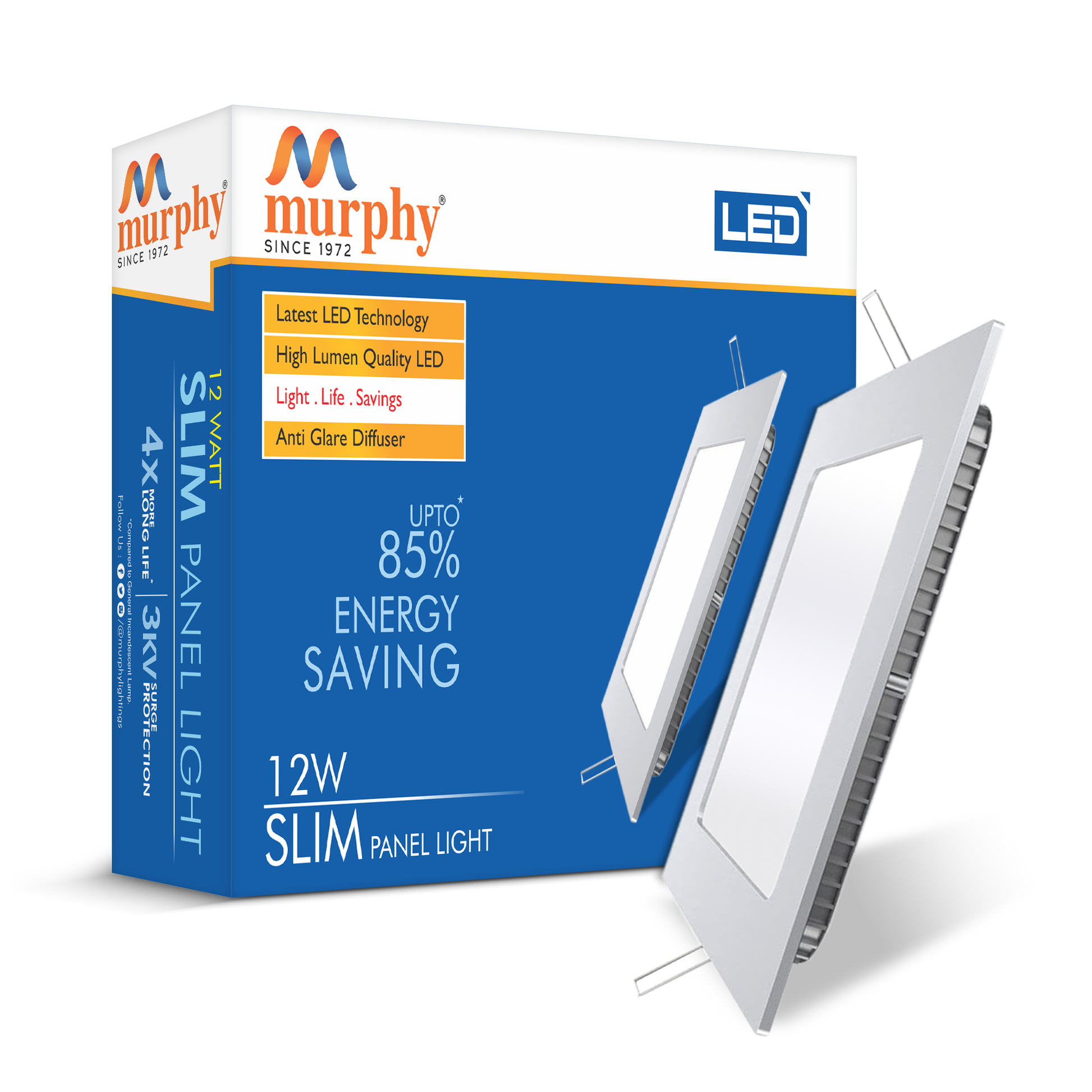 Murphy 12W Slim Square Recess Panel Light
