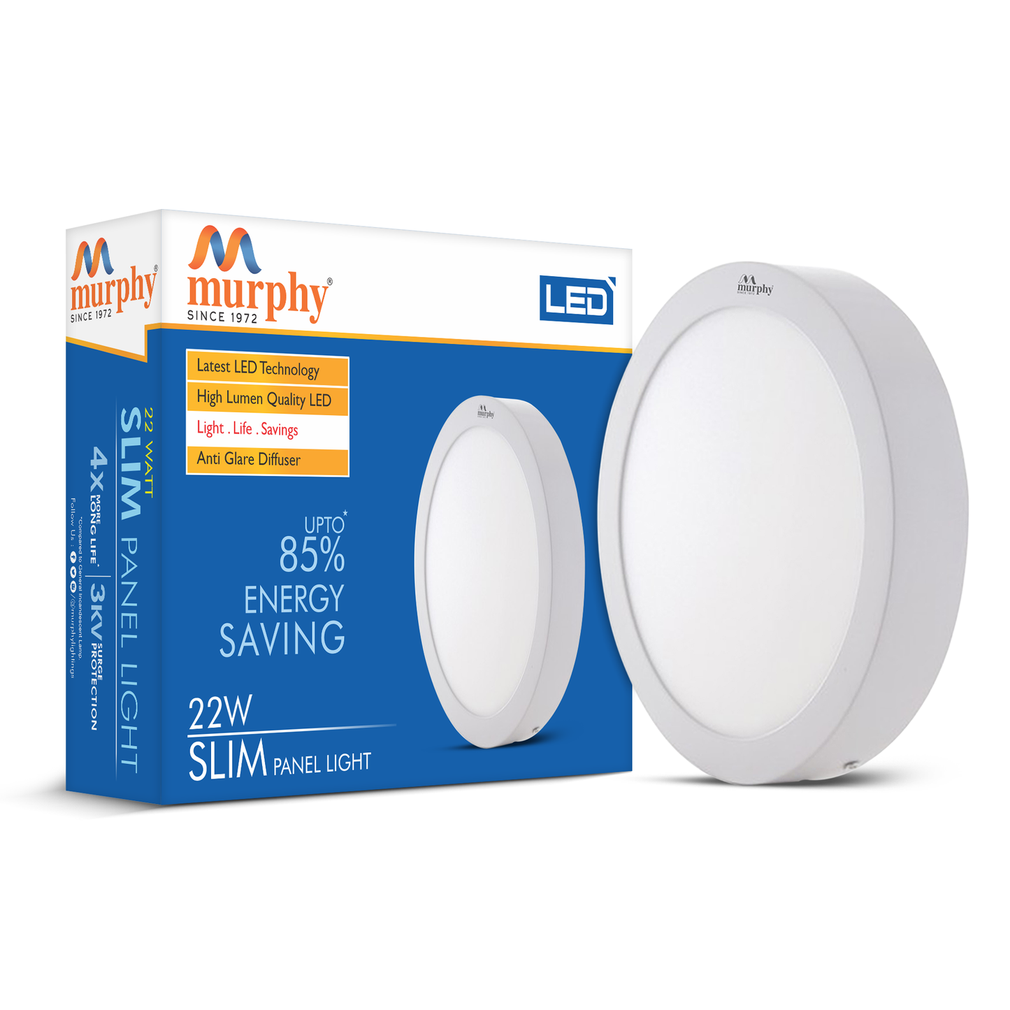 Murphy 22W Slim Round Surface Panel Light